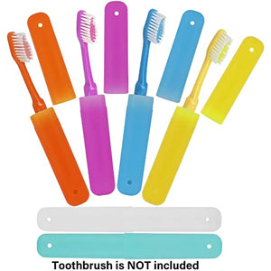 Cllayees 6 Pcs Travel Toothbrush Case Holder, Breathable Portable Toothbrush Container, Multiple Color Clear Toothbrush Holder for Home Trip Camping