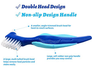 Premium Hard Denture Brush Toothbrush, Cleaning Brush, Multi-Layered Bristles & Portable Denture Double Sided Brush, Denture Care(Pack of 3)