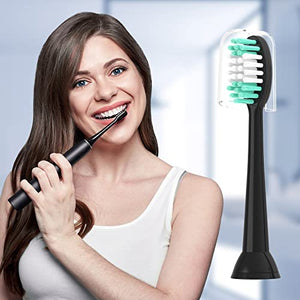 Everystep Replacement Toothbrush Heads Compatible with AquaSonic Black Series 10 Pack for Vibe Series Black Series pro, and for Duo Series pro Electric Toothbrush Black