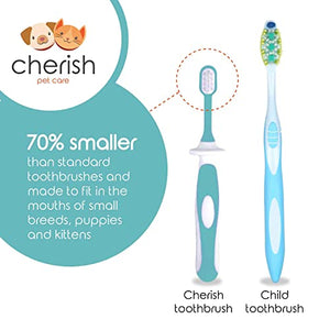 3 Piece Dog Toothbrush Kit - Dog Finger Toothbrush, Double-Sided Toothbrush, and Small Doggie Toothbrush - Freshen Breath & Remove Plaque Build-Up with this Cat Toothbrush and Puppy Toothbrush Set