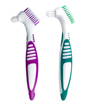 myKimono Premium Hygiene Denture Cleaning Brush Set, Multi-Layered Bristles & Ergonomic Rubber Handle, for Denture Care(Pack of 2)