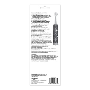 Amazon Basics Kids Battery Powered Toothbrush, 2 Count, 1 Pack (Previously Solimo)