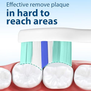 Replacement Toothbrush Heads Compatible with Philips Sonicare 4100 Toothbrush 12 Pack Refills for C1 C2 Replacement Brush Heads and Click-on Electric Toothbrush Turquoise/White B927C by Lanveda