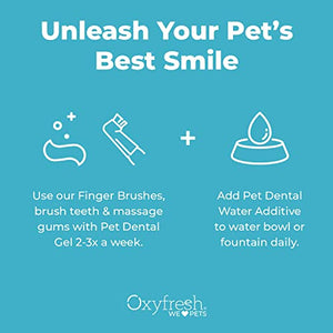 Oxyfresh Premium Pet Dental Kit for Dogs & Cats – Easy Solution for Pet Fresh Breath, Clean Teeth, Control Plaque & Tartar – Vet Formulated Pet Toothpaste, 4oz + Water Additive, 16oz Kit