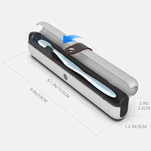 StarWin Portable UV Toothbrush Sanitizer Travel Case UV-C LED Sterilization and Rechargeable Sterilizer Box Cleaner Holder Fits Most Electric Toothbrush Heads and Manual Toothbrushes (1 Pack)
