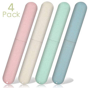 4 Pack Travel Toothbrush Case, NEXCURIO Portable Breathable Toothbrush Holder for Travel/Camping/School/Home