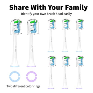 USHON Replacement Toothbrush Heads for Philips Sonicare Replacement Heads, Brush Heads Compatible with Phillips Sonicare Snap-on Electric Tooth Brushes, 8 Pack