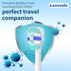 Replacement Toothbrush Heads Compatible with Philips Sonicare 4100 Toothbrush 12 Pack Refills for C1 C2 Replacement Brush Heads and Click-on Electric Toothbrush Turquoise/White B927C by Lanveda
