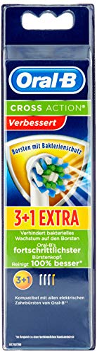 Oral-B CrossAction Replacement Toothbrush Heads, White,(Pack of 4)