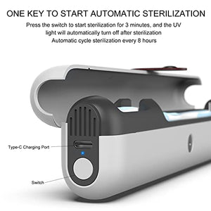 StarWin Portable UV Toothbrush Sanitizer Travel Case UV-C LED Sterilization and Rechargeable Sterilizer Box Cleaner Holder Fits Most Electric Toothbrush Heads and Manual Toothbrushes (1 Pack)