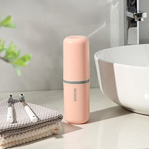 ZWCEGND Toothbrush Travel Case, Multifunctional Dustproof Toothbrush Cover, Portable Toothbrush Holder,Suitable for Business Camping Travel or Daily Use(Pink)