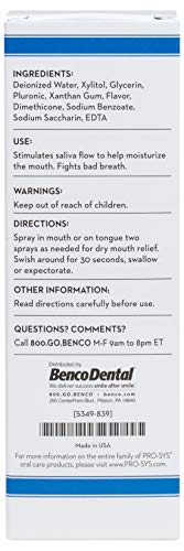 PRO-SYS® Dry Mouth Spray, Alcohol-Free, Sugar-Free, Mild Mint, 2 fl. oz. – 1 Bottle