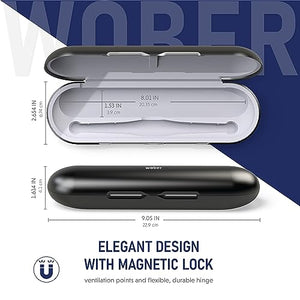Oral B Toothbrush Magnetic Travel Case Fits for Braun/Oral-B Pro 1000/1500/2000/pro3500/Vitality Electric Toothbrush - Hard Protective Plastic Cover - Portable Toothbrush Holder(Without Bag-Black)