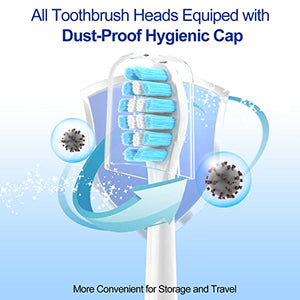 OralClass Replacement Toothbrush Heads Compatible with Sonicare Toothbrushes, Medium Soft Electric Brush Head Refills for Philips Sonic Care Click on Handles 4100 5100 HX6250 C G W 2 3 Series, 8 Pack