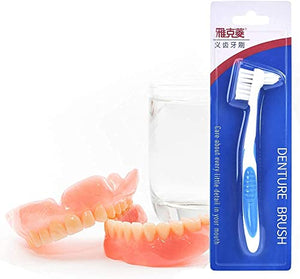 Y-Kelin Denture And Retainer Cleanning Set Denture Cleaning Case And Denture Brush (blue)