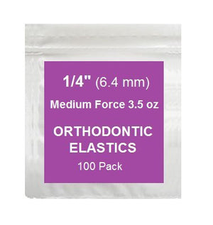 1/4 Inch Orthodontic Elastic Rubber Bands, 100 Pack, Neon, Medium 3.5 Ounce Small Rubberbands Dreadlocks Hair Braids Fix Tooth Gap, Free Elastic Placer for Braces