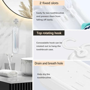 2 Packs Toothbrush Case, Lapfoon Toothbrush Travel Holder for Manual Toothbrushes, Toothbrush Travel Essentials, Travel Size Containers for Toothbrushes