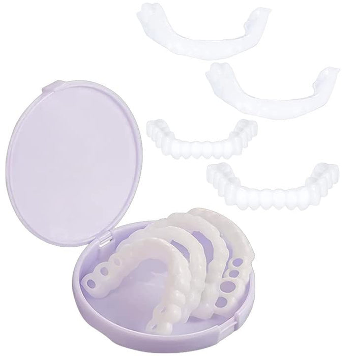 Fake Teeth, 2 PCS Dentures Teeth for Women and Men, Veneers for Temporary Teeth Restoration, Nature and Comfortable, Protect Your Teeth and Regain Confident Smile