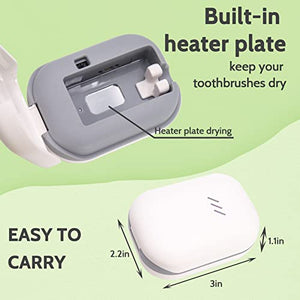 GFU Toothbrush Sanitizer Case, Rechargeable Portable Toothbrush Cleaner, Fits for All Toothbrushes Head, Used for Home, Travel, Camping, Business Trip (White)