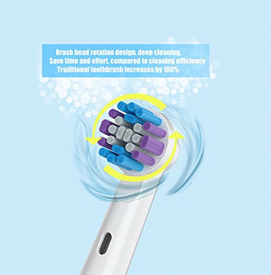 Replacement Toothbrush Heads for Oral-B, 4 Pack Replacement Heads Compatible with Oral B Braun Electric Toothbrush (4 Pack)
