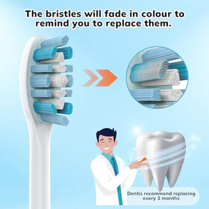 Replacement Toothbrush Heads for Philips Sonicare Click-on Toothbrushes：10 Pack Soft Replacement Electric Brush Head Compatible with Phillips Sonicare Plaque Control Snap-on
