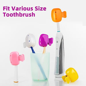 5 Pack Travel Toothbrush Head Covers Cap, Toothbrush Protector Brush Pod Case Protective Plastic Clip for Household Travel, Camping, Bathroom, School, Business