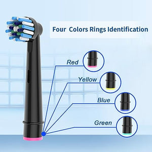 8pcs Cross Clean Brush Heads Compatible with Oral B Electric Toothbrush, Compatible with Cross Action Pro 1000 and Other Oral B Electric Toothbrush, Black.