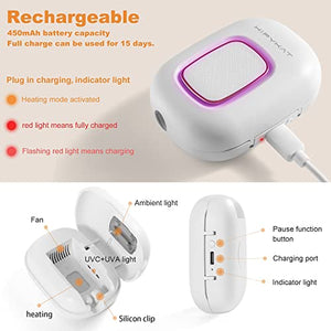 Hipykat Toothbrush Sanitizeri Case with U V-C Lights, Dryer Heating, Fan Drying - Rechargeable Portable Toothbrush Cover, Magnetic Wall Mount Sterilizeri Box for Home, Travel & Fits All Toothbrushes