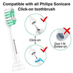 Aoremon Replacement Toothbrush Heads for Philips Sonicare - Compatible with Sonicare 4100 5100 C1 C2 HX9023/65 Replacement Heads, 10 Pack