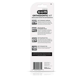 GUM Orthodontic Kit – Features Orthodontic Toothbrush, 3 Proxabrush Sizes and shred-resistant EasyThread Floss, and Mint Ortho Wax