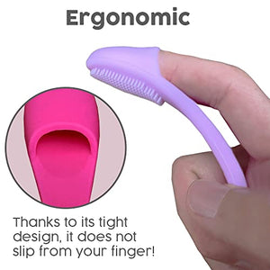 SIMENA Silicone Dog Toothbrush, Ergonomic Dog Tooth Brush with Improved Design, Cat Finger Toothbrush for Pet Dental Care, Finger Brushes Suitable for Small Breeds, Puppies and Cats (Pack of 3)