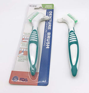 myKimono Premium Hygiene Denture Cleaning Brush Set, Multi-Layered Bristles & Ergonomic Rubber Handle, for Denture Care(Pack of 2)
