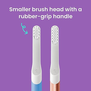 Quip Kids Electric Toothbrush - Sonic Toothbrush with Small Brush Head, Travel Cover & Mirror Mount, Soft Bristles, Timer, and Rubber Handle - Blue