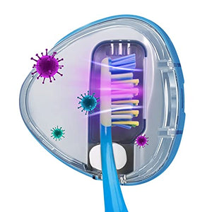 TAISHAN UV Sanitizer Toothbrush Case，Rechargeable Portable Mini Holder with Mirror,Kills 99.9% of Germs，Fits All Toothbrushes for Electric and Manual,Safety Feature Home Travel, White