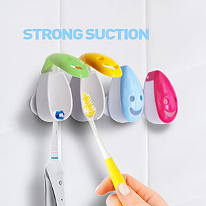 SYNCHAIN Toothbrush Holder Cover, 6pcs Toothbrush Head Cover Case Cap Suction Cup Portable Toothbrush Protector 6 Colors for Family, Kids, Travel