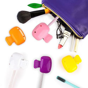 5 Pack Travel Toothbrush Head Covers Cap, Toothbrush Protector Brush Pod Case Protective Plastic Clip for Household Travel, Camping, Bathroom, School, Business