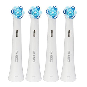 Oral-B iO Ultimate Clean Electric Toothbrush Head, Twisted & Angled Bristles for Deeper Plaque Removal, Pack of 4 Toothbrush Heads, White