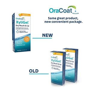 OraCoat XyliGel 2 PACK Soothing Dry Mouth Moisturizing Relief Gel with Xylitol, Sugar Free, for Dry Mouth, Stimulates Saliva Production, Non-Acidic, Daytime and Night Time Use