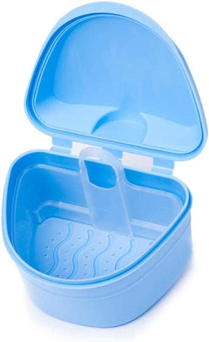 Y-Kelin Denture And Retainer Cleanning Set Denture Cleaning Case And Denture Brush (blue)