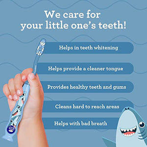 GuruNanda Kids Toothbrush with Suction Cup & Fun Animal Designs - Soft Bristles for Bright Smiles and Healthy Teeth & Gums - Non-Slippery & Mess-Free Toothbrush, Suitable for Ages 3+ - 4 Count