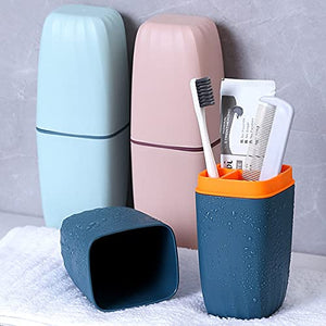 Travel Toothbrush Cup Case,Toothbrush Holder with Cover Travel Toothbrush Containers Portable Toothpaste Storage Toothbrush Case and Carrier for Camping School Business Trip Bathroom,Pink