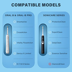 Yinke Travel Case for Braun Oral B/Oral-B Pro/Philips Sonicare Electric Toothbrush, Fits for Oral-B Pro 1000 1500 /iO Series 7 8 9, Hard EVA Cover Protective Storage Bag (Black Sliver)