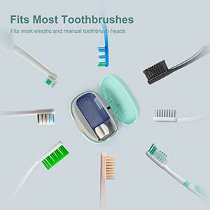 ELMWAY UV Sanitizer Toothbrush Case, Portable Mini Toothbrush Holder, Rechargeable Toothbrush Cover Sterilizing for Home and Travel Fits All Toothbrushes for Electric and Manual (Green)