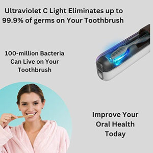 UV Toothbrush Sanitizer and Holder - Portable Toothbrush Holder Sanitizer, Toothbrush Cleaner Sanitizer UV, Toothbrush Sterilizer with UV Light, Sanitizing Toothbrush Holder