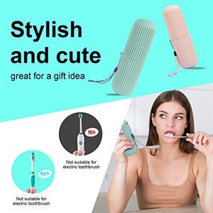 UCEC Toothbrush Travel Case, Portable Travel Toothbrush Holder Case, Toothbrush Case Set for Camping, Traveling, Home, School, Business, Bathroom, 2 Pack (Green, Pink)