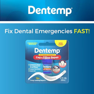 Dentemp Maximum Strength Loose Cap and Lost Filling Repair - Dental Repair Kit for Instant Pain Relief (Pack of 2) - Temporary Filling for Tooth - Long Lasting Tooth Filling