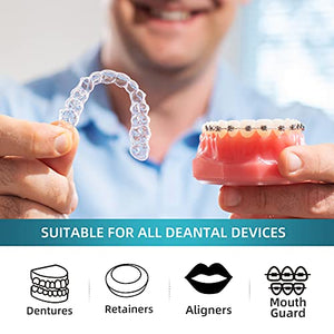 Y-Kelin Retainer Cleaner 96 Tablets, Retainer & Denture Cleansing Tablets 3 Month Supply, Removes Stain, Plaque, Odor for Dentures, Retainers, Night Guards, Mouth Guard & Removable Dental Appliances