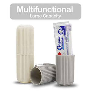 Toothbrush Cup Portable Toothbrush Holder Multifunction Travel Cup Organizer Toothbrush Case and Carrier for Bathroom School Business Trip 2Pack