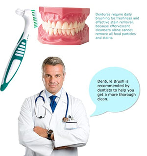 Mckkor Premium Hygiene Denture Cleaning Brush Set, Multi-Layered Bristles & Ergonomic Rubber Handle, for Denture Care(Purple & Green)