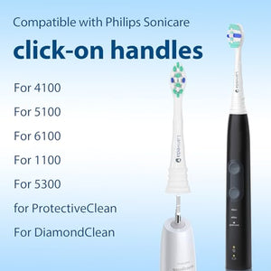 Replacement Toothbrush Heads Compatible with Philips Sonicare 4100 Toothbrush 12 Pack Refills for C1 C2 Replacement Brush Heads and Click-on Electric Toothbrush Turquoise/White B927C by Lanveda